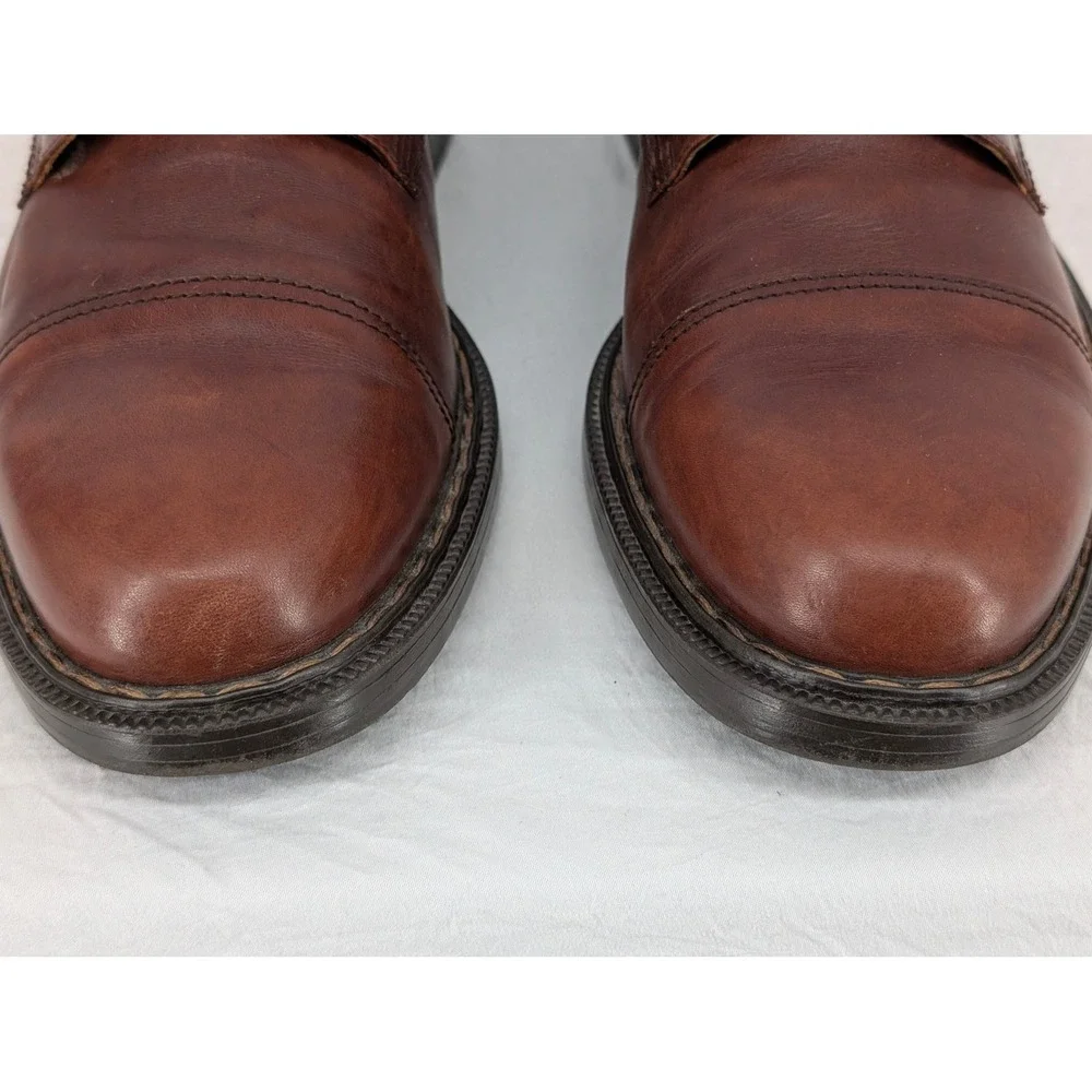 Bacco‎ Bucci Mondial Mens Brown Leather Cap Toe Derby Oxford Shoes Italy Sz 9.5